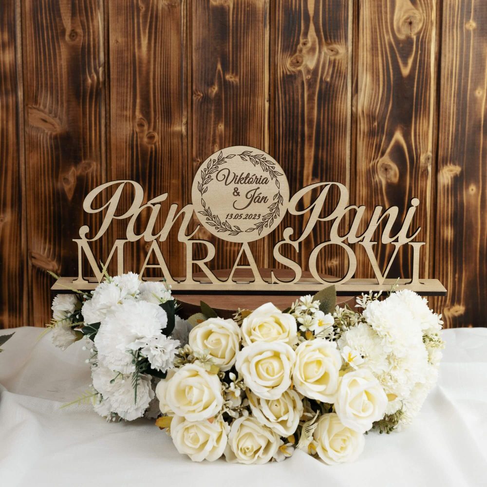 Drevený nápis na svadobný stôl - Diana