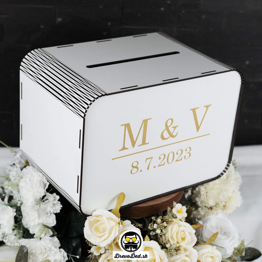 Svadobná krabička na listy a žreby od svadobných hostí - Simple