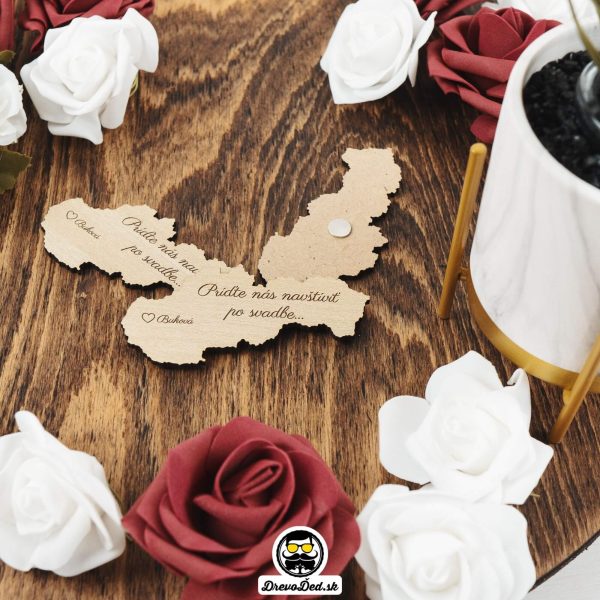 Drevené svadobné magnetky – Slovensko | DrevoĎed.sk