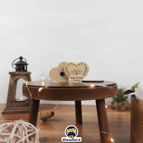 Drevené svadobné magnetky – Zaľúbené vtáčiky 2