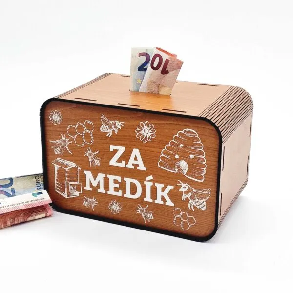 Pokladnička - za medík - darček pre včelára DrevoĎed