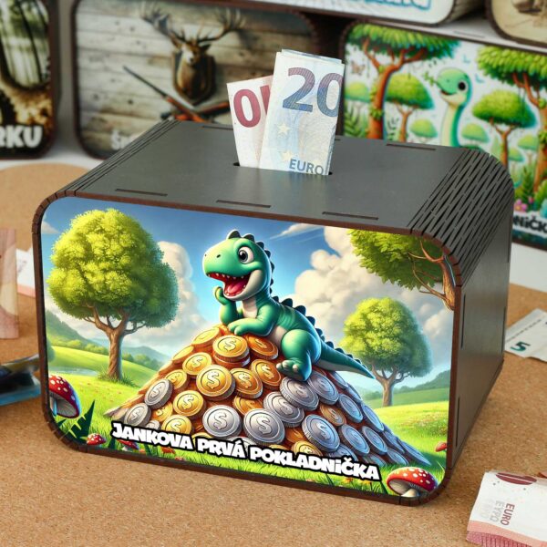 Detská pokladnička - Dinosaurus SK-02-082 DrevoDed.sk