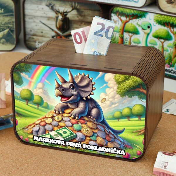 Detská pokladnička - Dinosaurus SK-02-083 DrevoDed.sk