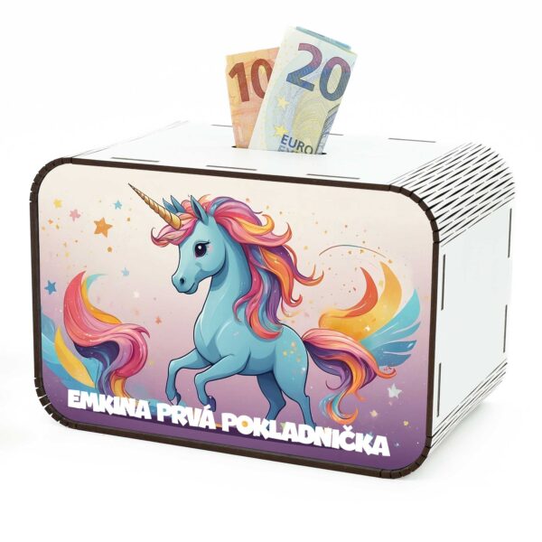 Detská pokladnička - Jednorožec SK-02-051 DrevoDed.sk