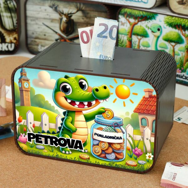 Detská pokladnička - Krokodíl SK-02-061 DrevoDed.sk