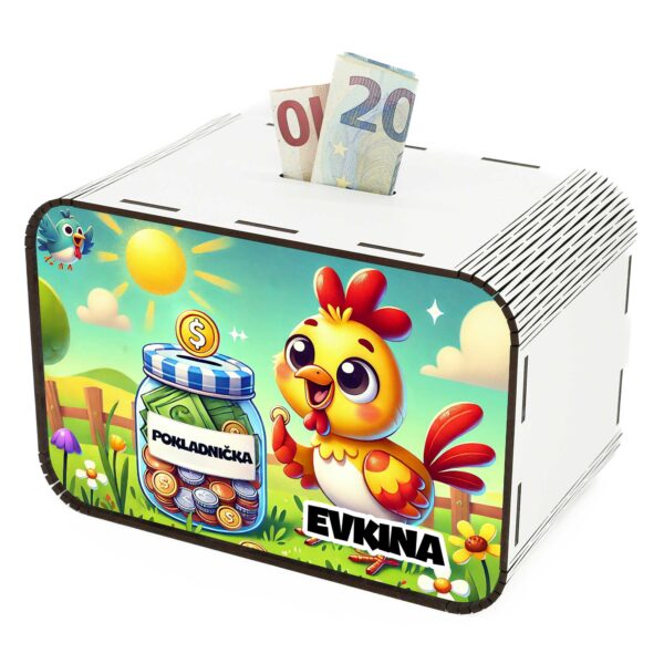 Detská pokladnička - Kuriatko SK-02-063 DrevoDed.sk