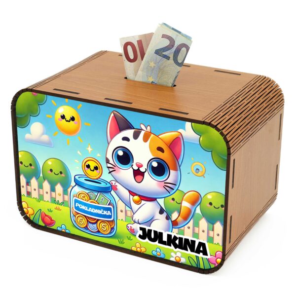 Detská pokladnička - Mačička SK-02-065 DrevoDed.sk