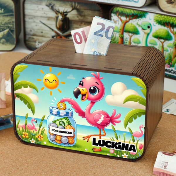 Detská pokladnička - Plameniak SK-02-069 DrevoDed.sk