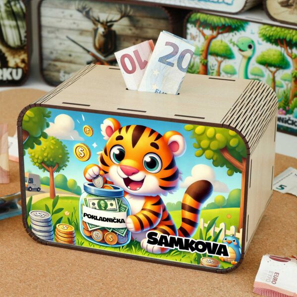 Detská pokladnička - Tiger SK-02-071 DrevoDed.sk