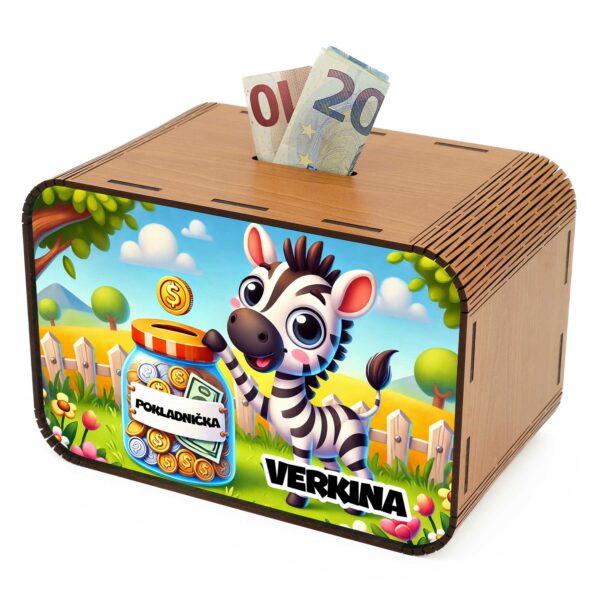 Detská pokladnička - Zebra SK-02-072 DrevoDed.sk