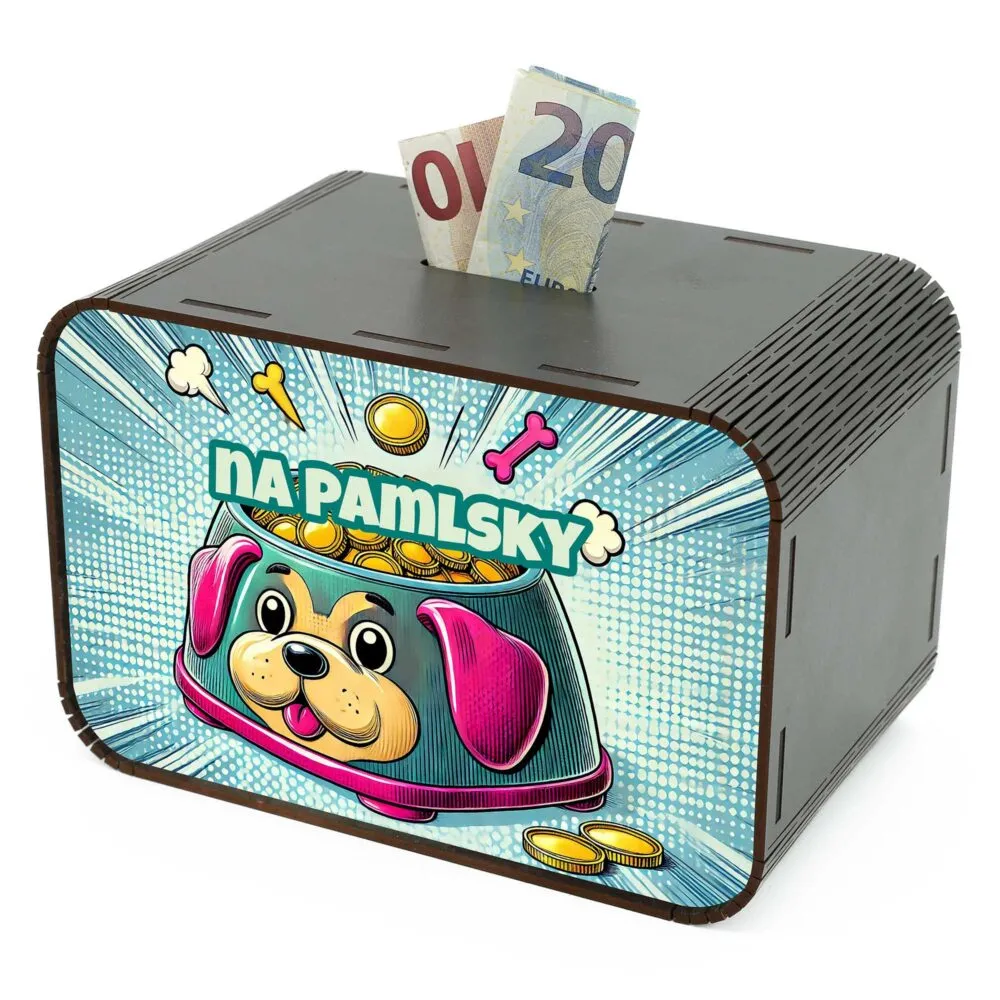 Pokladnička - Na pamlsky Pes SK-02-075 DrevoDed.sk