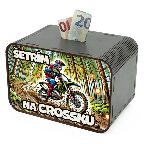 Pokladnička - Šetrím na crossku SK-02-024 DrevoDed.sk