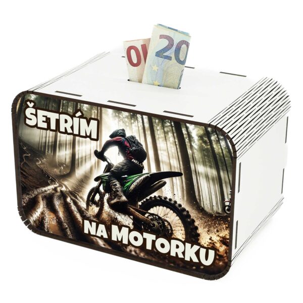 Pokladnička - Šetrím na motorku SK-02-025 DrevoDed.sk