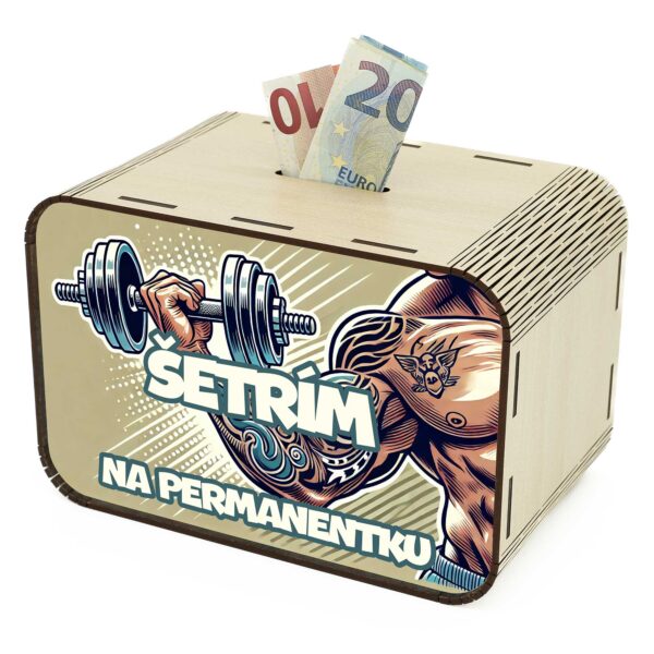 Pokladnička - Šetrím na permanentku SK-02-014 DrevoDed.sk