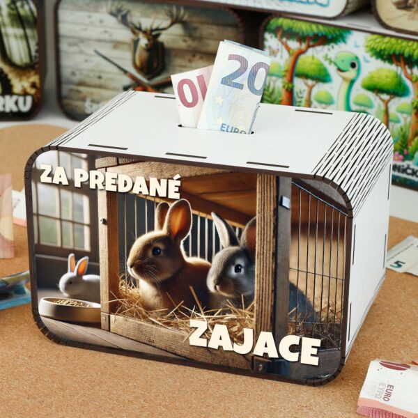 Pokladnička - Za predané zajace SK-02-060 DrevoDed.sk
