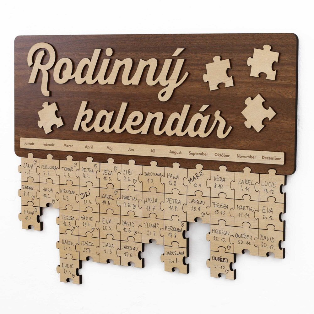 Rodinný kalendár - Puzzle - Orech