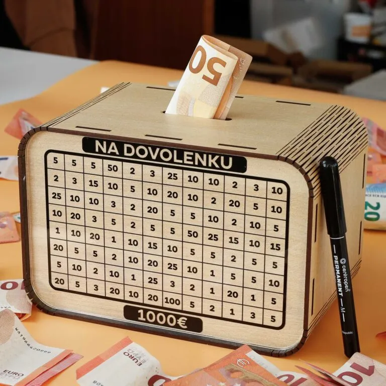 Pokladnička znovupoužiteľná - 1000eur - Na dovolenku Javor